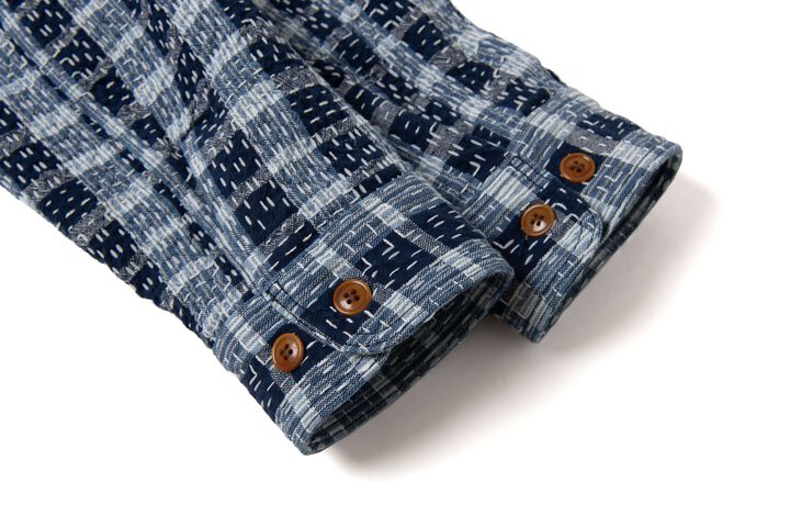 【Pre-Order】5737 INDIGO NORAGI SASHIKO Work Shirts,INDIGO, medium image number 4