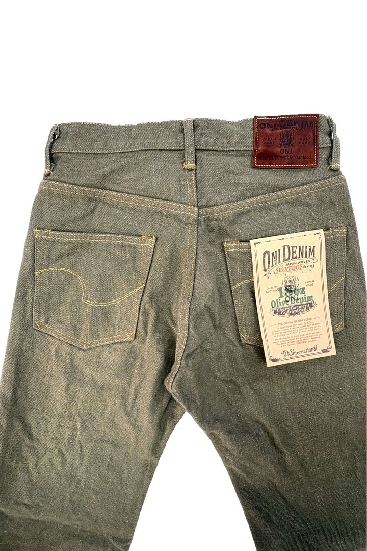 ONI266-OLD18 18oz Olive Denim Relax Straight,, medium image number 2