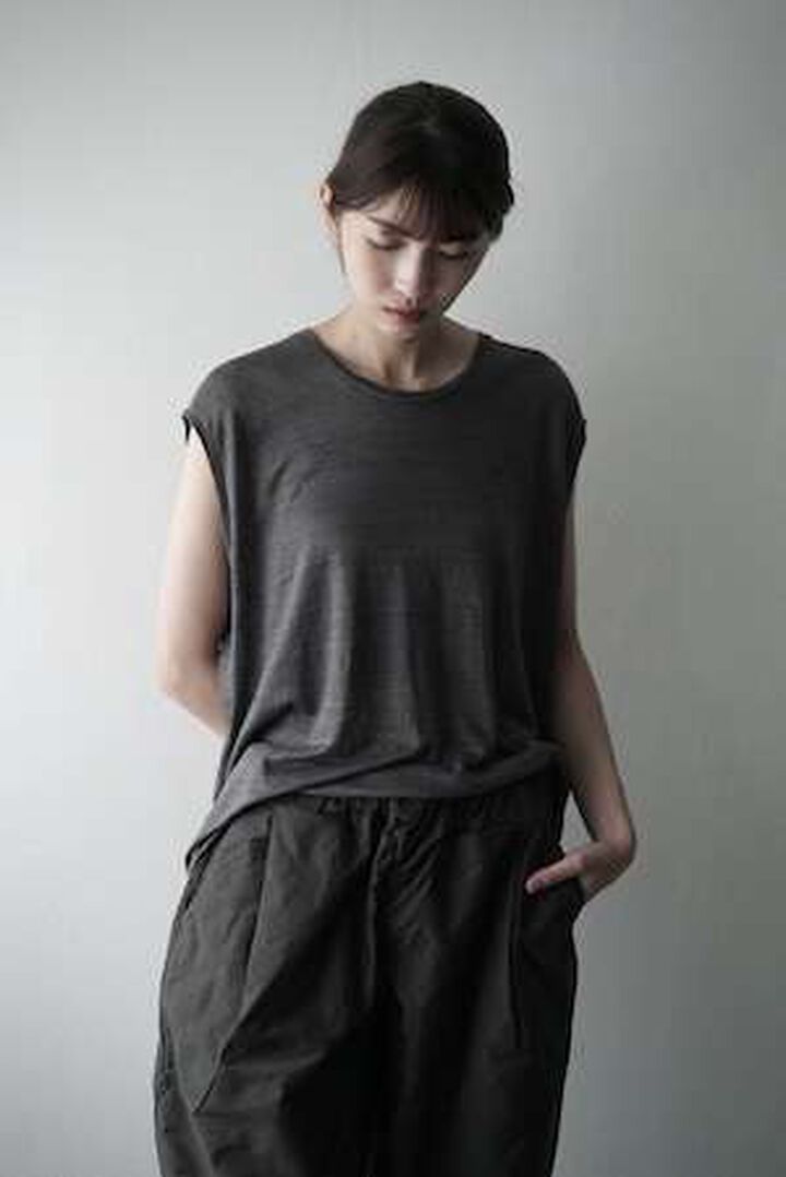 CAP709CS16 Feather Linen Jersey / Loosey Tank_Top-Ⅱ (SMOKE GRAY),GRAY, medium image number 16