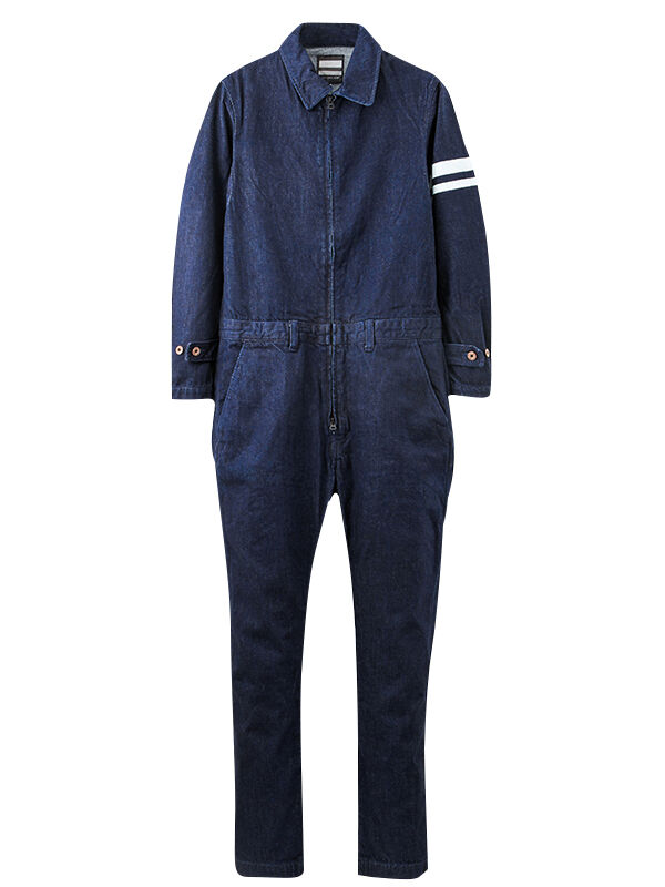 DENIMIO SJ3114 12oz Going to battle label denim tight jumpsuit