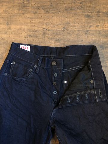 ONI200-14BLK 14oz Oni Denim (Weft: Black) Wide Straight,, small image number 3