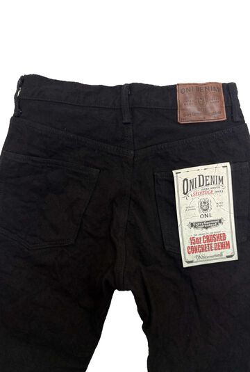 ONI200CCD-BKBK 15oz Crushed Concrete Denim Black x Black Kabuki Selvedge Wide Straight,, small image number 2