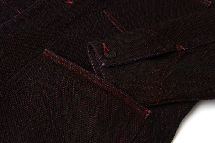 【Pre-Order】4670 13oz Bengara-dyed Sashiko Coverall,RED, medium image number 4