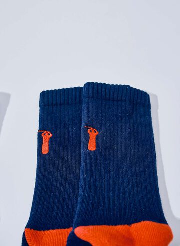 SJKS25-NEL CREW SOCKS,NAVY × RED, small image number 2