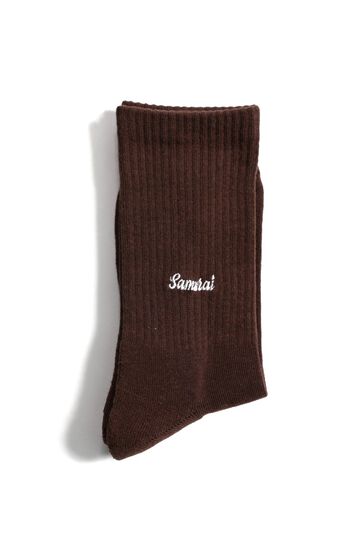 SJKS23-01 / SJKS23-02 EMBROIDERED LOGO SOX-BROWN,BROWN, small image number 2