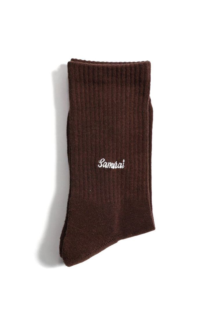 SJKS23-01 / SJKS23-02 EMBROIDERED LOGO SOX-BROWN,BROWN, medium image number 2