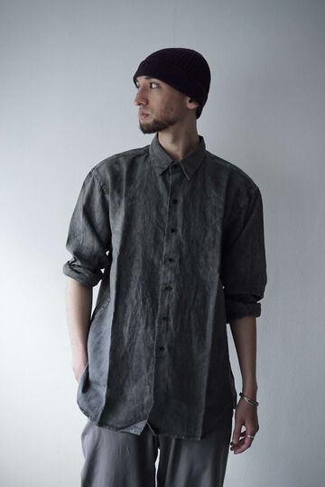 244SH08 Natural Dyed Linen / The Shirts,SUMI, small image number 12