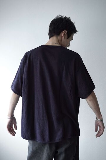 【CAPERTICA】CAP708CS04-ND Natural Dyed Linen Heavy Jersey / Asymmetry Tee,KAKISHIBU, small image number 20
