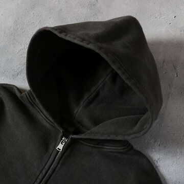 BR-3010PG  "STANDARD" COZUN ZIP HOODIE PIGMENT DYE (BLACK),BLACK, small image number 2