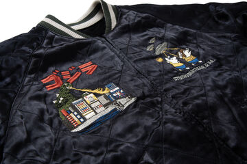 GZ-013 GODZILLA GREAT MONSTER WAR Souvenir Jacket,BLACK x BLACK, small image number 8