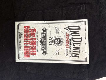 ONI222CCD-BKBK 15oz Crushed Concrete Denim Black x Black Kabuki Selvedge Super Wide Straight,, small image number 9