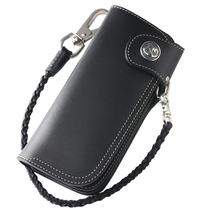 PAILOT RIVER PR-CW02-RG (REDMOON) Long Wallet PR-CW02-RG (Oil Leather Black
 Oil Leather Red Brown
 Oil Leather Dark Brown
 Saddle Leather Natural),OIL LEATHER BLACK, medium image number 0