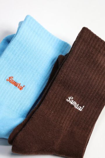 SJKS23-01 / SJKS23-02 EMBROIDERED LOGO SOX-BROWN,BROWN, small image number 1