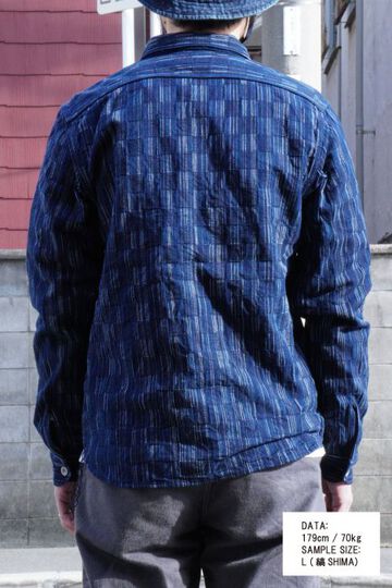 SSS21IK PURE INDIGO ICHIMATSU WORK SHIRT-INDIGO KOUSHI-XS,INDIGO KOUSHI, small image number 10
