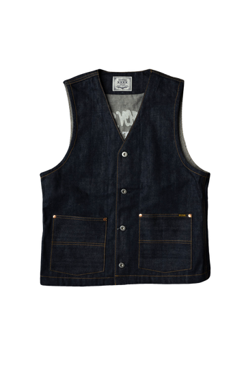 XX602BE (SP5) 15.8oz "XXXX-EXTRA" NATURAL INDIGO 5 CONTINENTS ORGANIC COTTON DENIM VEST,, small image number 1