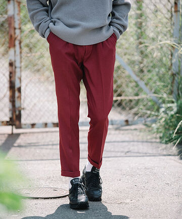 M-18102  / RETORO POLYESTER TWILL / ONE PLEATS STA-PREST TAPERED PANTS,BROWN, small image number 30
