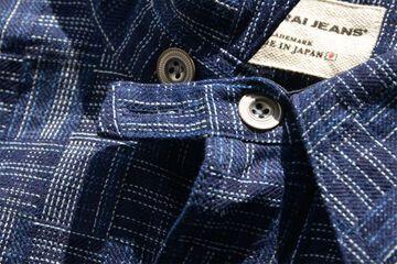 SSS21IK PURE INDIGO ICHIMATSU WORK SHIRT-INDIGO KOUSHI-XS,INDIGO KOUSHI, small image number 13