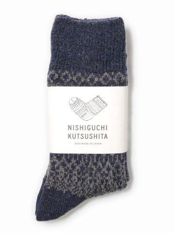 NK0120 Wool Jacquard Socks-BERLIN BLUE-M,BERLIN BLUE, small image number 10