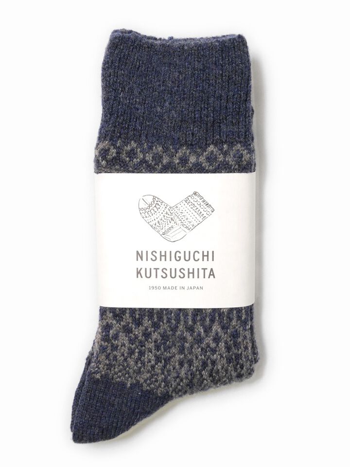NK0120 Wool Jacquard Socks-BERLIN BLUE-M,BERLIN BLUE, medium image number 10