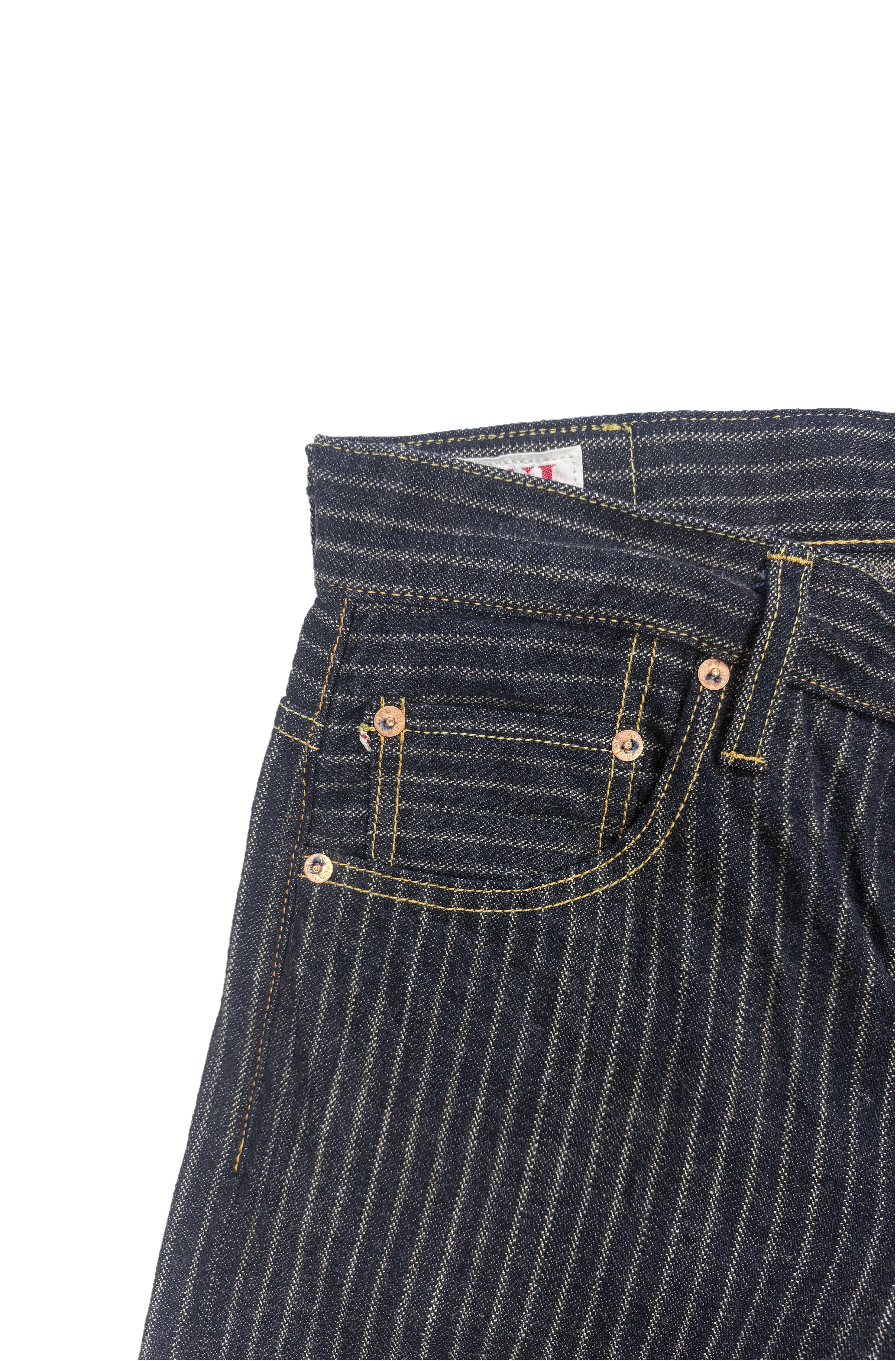 DENIMIO | ONI-266-HJS Drop Needle Jacquard Stripe Relax Straight