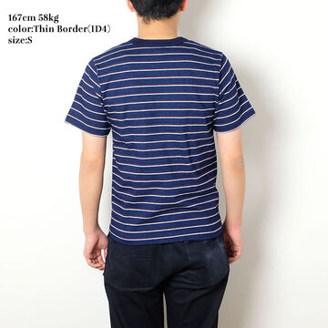 HBP-018 Heavy Weight Indigo T-shirt (3 COLORS),THIN BORDER, small image number 2