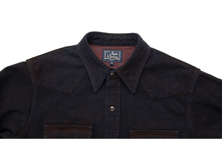 D5727 12oz Bengara Dyed Denim Western Shirts,, medium image number 2
