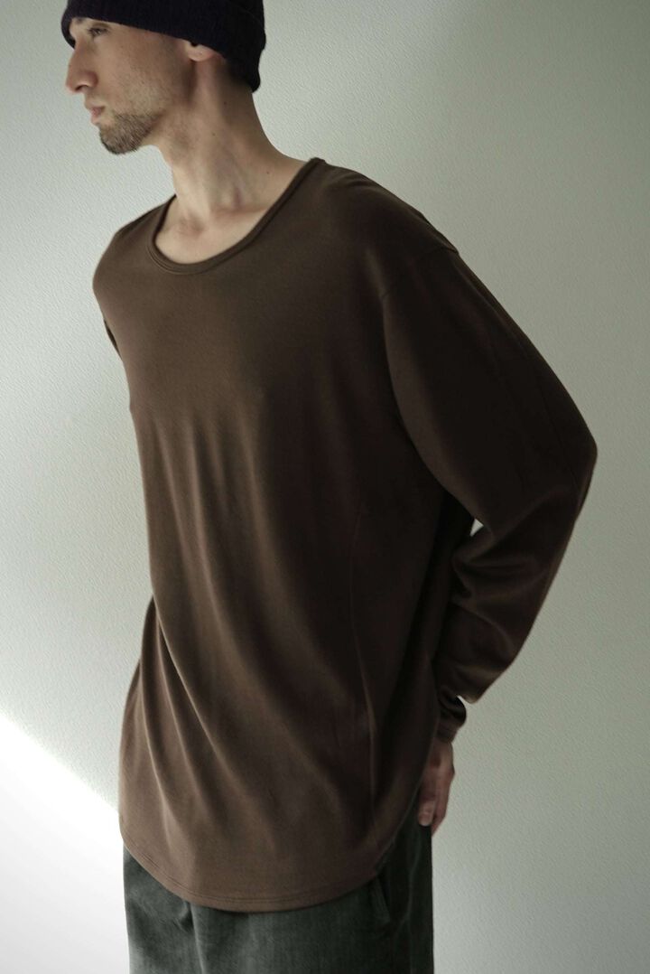 【CAPERTICA】CAP708CS27 Super140s Washable Wool MW_Jersey / Solid L/S Tee,BLACK, medium image number 12