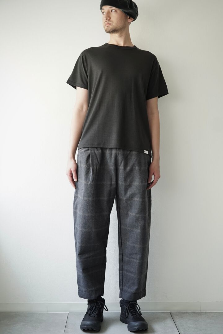 【CAPERTICA】CAP707PT08 Dark Melange Flannel Check / Peg Top Easy Pants (CHARCOAL),CHARCOAL, medium image number 3