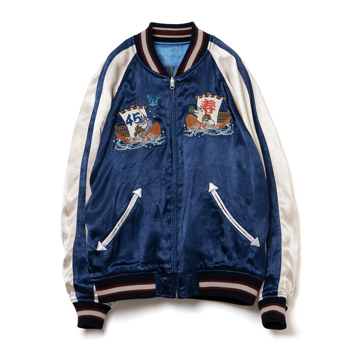 SP-090 45th Souvenir Jacket (One wash),NAVY x BLUE, medium image number 0