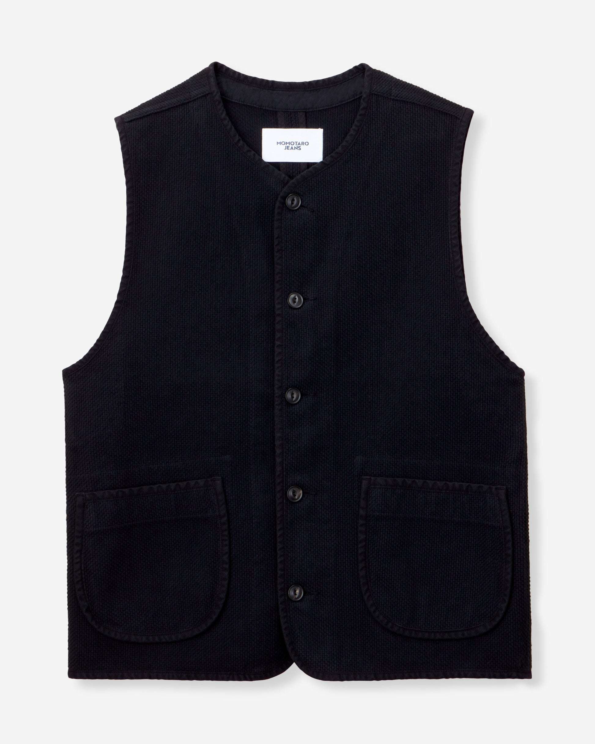 MMVE6000 SASHIKO VEST OVERDYE (INDIGO, BLACK)