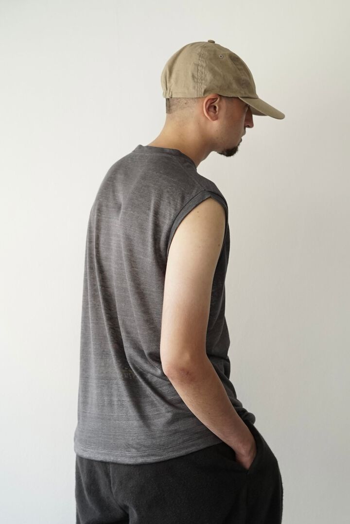 【CAPERTICA】CAP707CS05 Feather Linen Jersey / Loosey Tank_Top,BLACK, medium image number 8