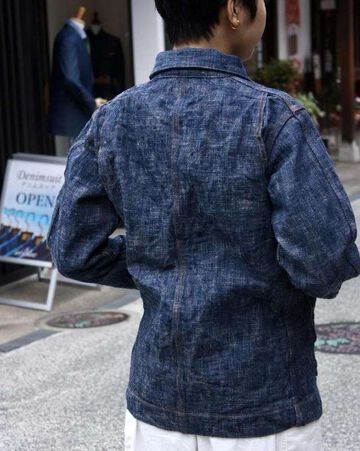 GZ-KSCA-G.ID 15oz Skein (Kase) Dyed Coverall (GREEN INDIGO),, small image number 11