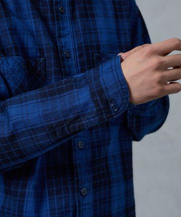 MXLS1001 ORIGINAL ID TWILL CHECK SHIRT,FADE INDIGO, small image number 6