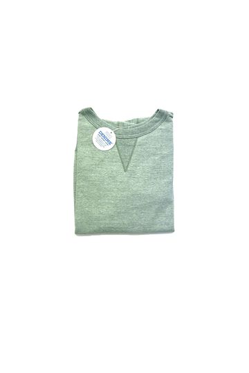 Lot 268 88/12 Heather 4-Needle Front V Crewneck Sweatshirt,GREEN, small image number 0