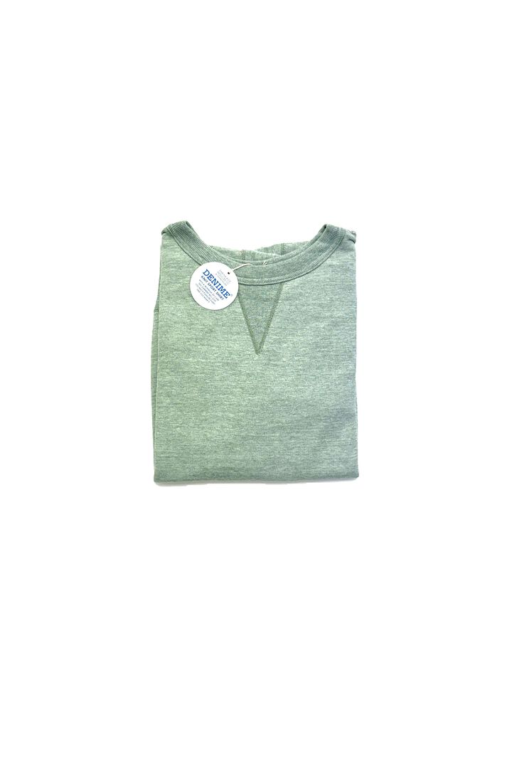 Lot 268 88/12 Heather 4-Needle Front V Crewneck Sweatshirt,GREEN, medium image number 0