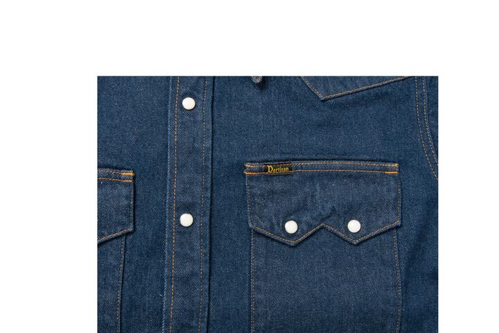 D5701 12.8oz Natural Indigo Denim Western Shirts -One Wash-46,, medium image number 3