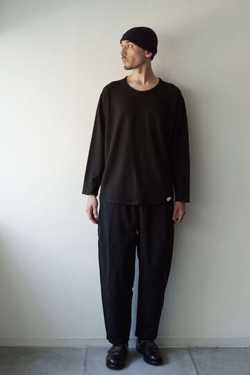 【CAPERTICA】CAP708CS27 Super140s Washable Wool MW_Jersey / Solid L/S Tee,BLACK, small image number 10