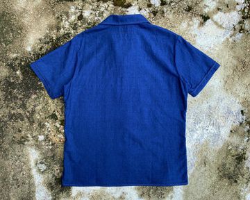GZ-ITLS-0407 Italian Collar S/S Shirts D.ID-LIGHT INDIGO-4L,LIGHT INDIGO, small image number 1