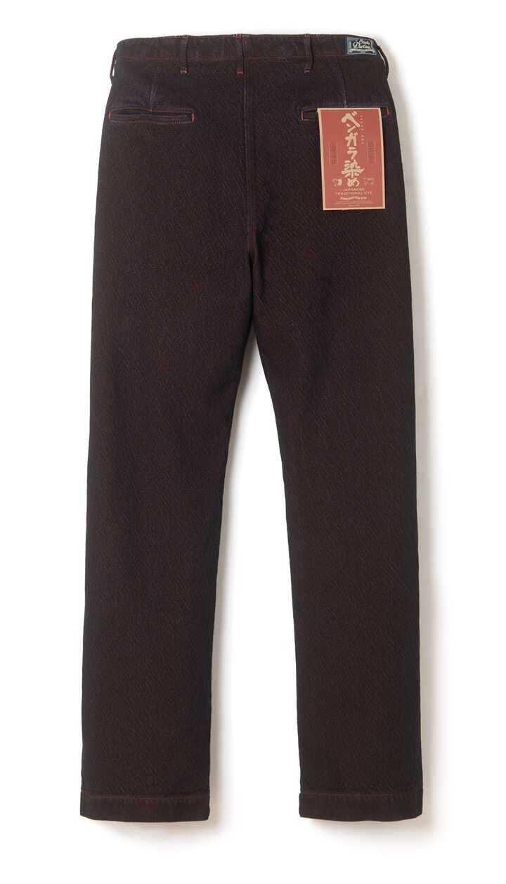 【Pre-Order】1942 13oz Bengara-dyed Sashiko Pants Regular Straight,RED, medium image number 1