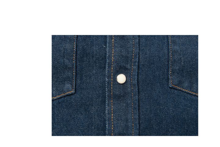 D5701 12.8oz Natural Indigo Denim Western Shirts -One Wash-46,, medium image number 4