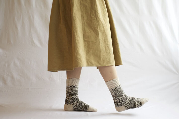 NK0119 Women's Wool Jacquard Socks (Oatmeal,Grey,Wine),OATMEAL, medium image number 16