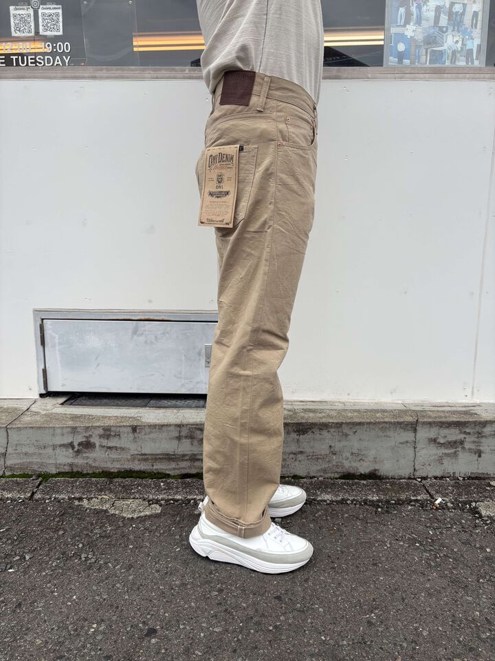 ONI266-8SVCBE 8oz Selvedge Chambray Beige Relax Straight,, medium image number 2