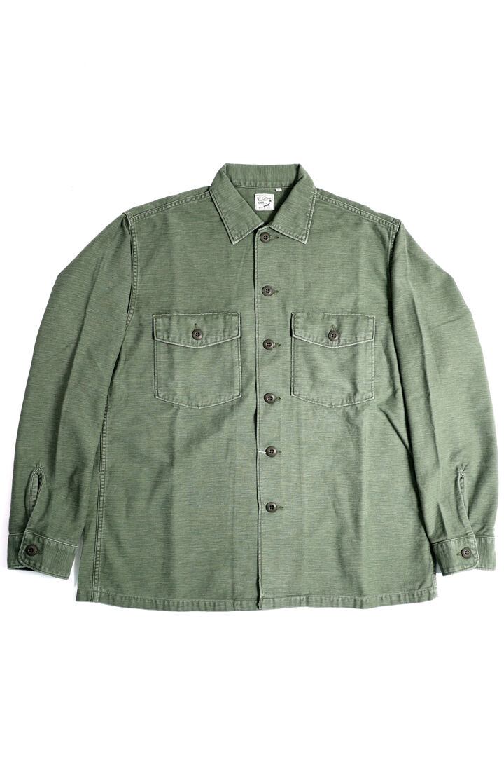 03-8045-216 US ARMY FATIGUE SHIRT USED WASH,GREEN USED, medium image number 4