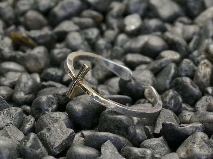 HYO-245BRS Brass Narrow Cross RING,, medium image number 7