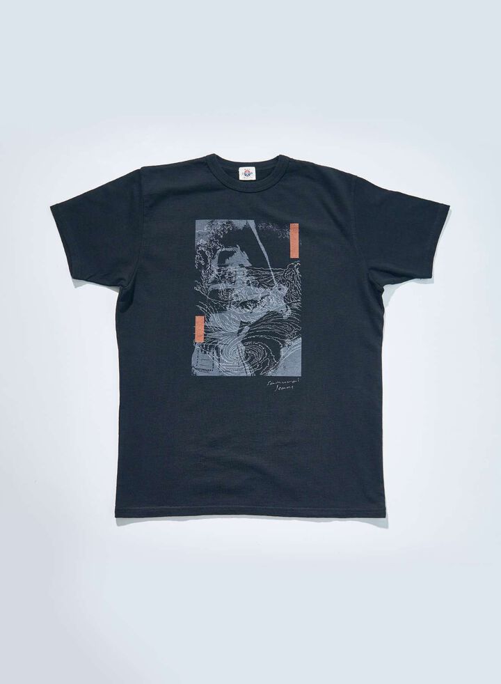 SJST25-106 "RASEN" INLAY LOOPWHEEL T-SHIRT,BLACK, medium image number 0