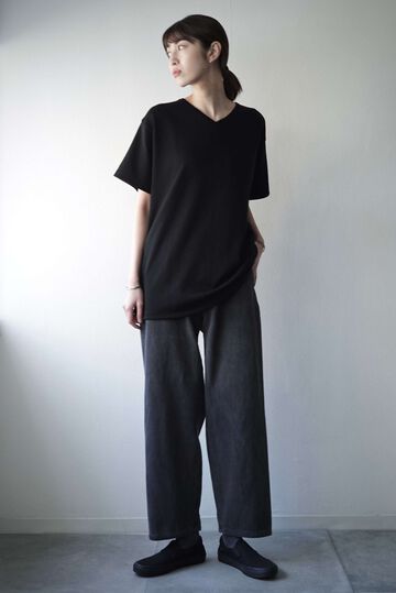 CAP708CS34 Super Soft Cotton / V_Neck Tee (BLACK),BLACK, small image number 4