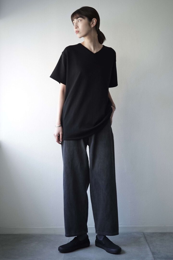 CAP708CS34 Super Soft Cotton  / V_Neck Tee (BLACK),BLACK, medium image number 4