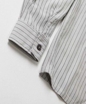 05-267 Stripe open collar shirt,BLK, small image number 16