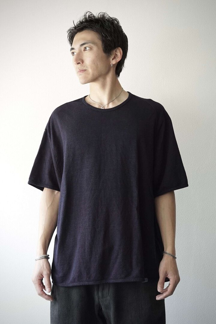 【CAPERTICA】CAP708CS04-ND Natural Dyed Linen Heavy Jersey / Asymmetry Tee,KAKISHIBU, medium image number 18