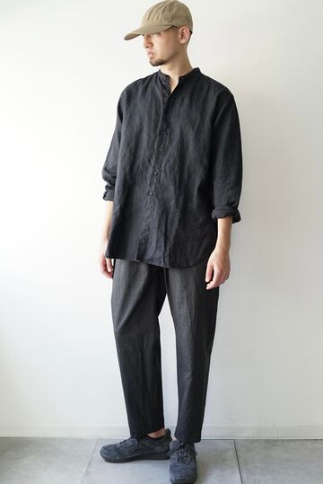 241SH08 ND-Linen Poplin / Granpa Shirts,LOGWOOD BLACK, small image number 11